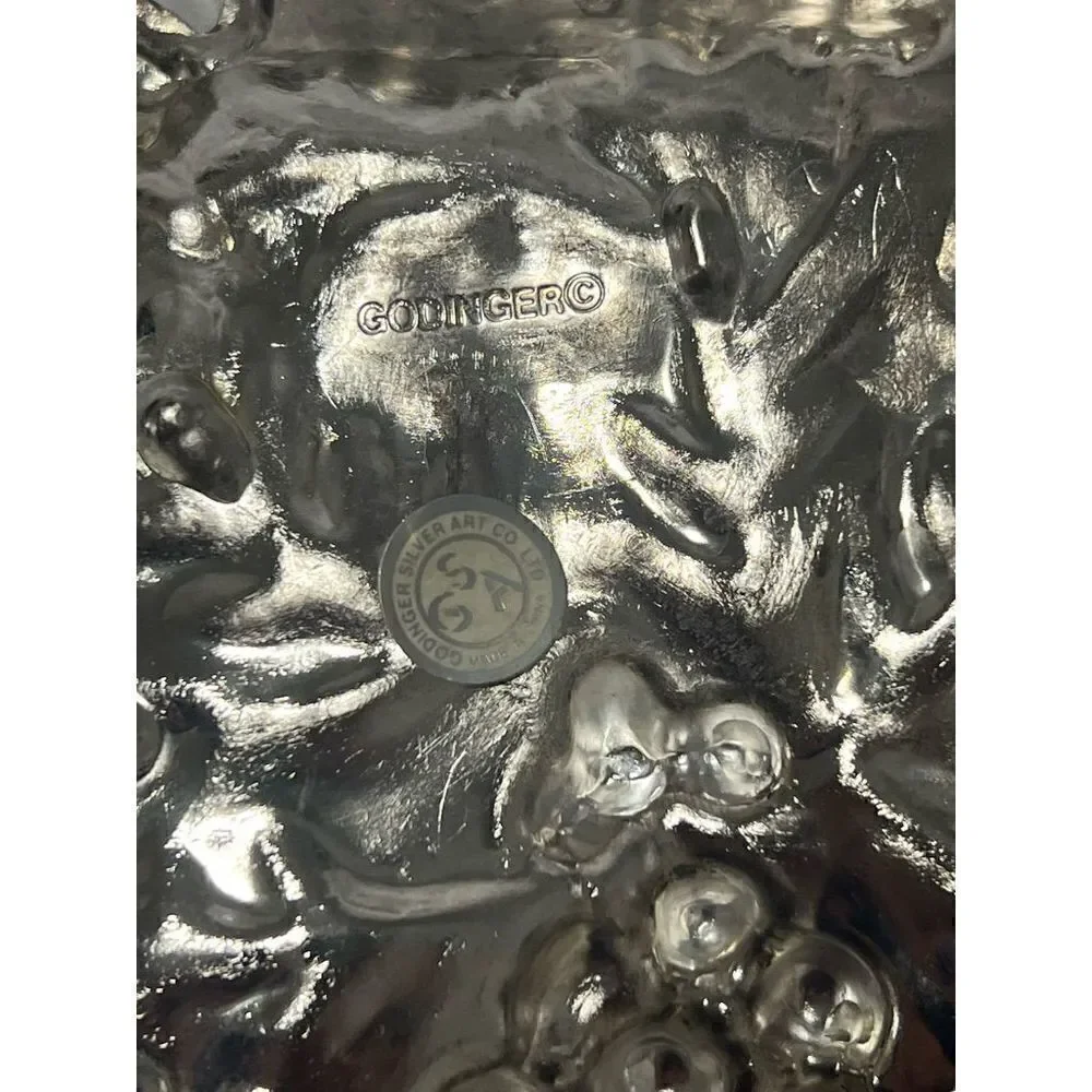 Silver Grape Fruit Dish Tray Side Plate Bowl 8-9”